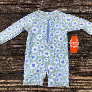 NWT Wonder Nation Baby Girl Rashguard Swiimsuit One Piece  Size 3-6 Months